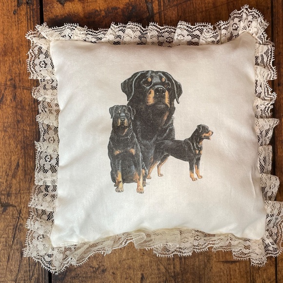 Rottweiler Dog Picken Tapestry Throw Pillow Decor Gift Memorial- Lot of 3! - Picture 9 of 12